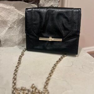 Vince Camuto black leather cross body purse